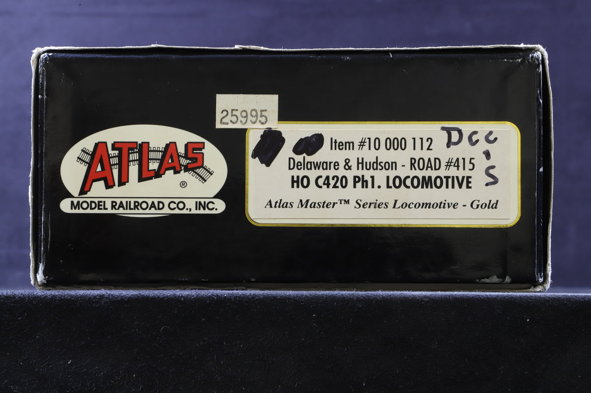 Atlas HO 10 000 112 C420 Ph1 Diesel Locomotive Delaware &amp; Hudson Road &#39;415&#39; Weathered DCC Sound