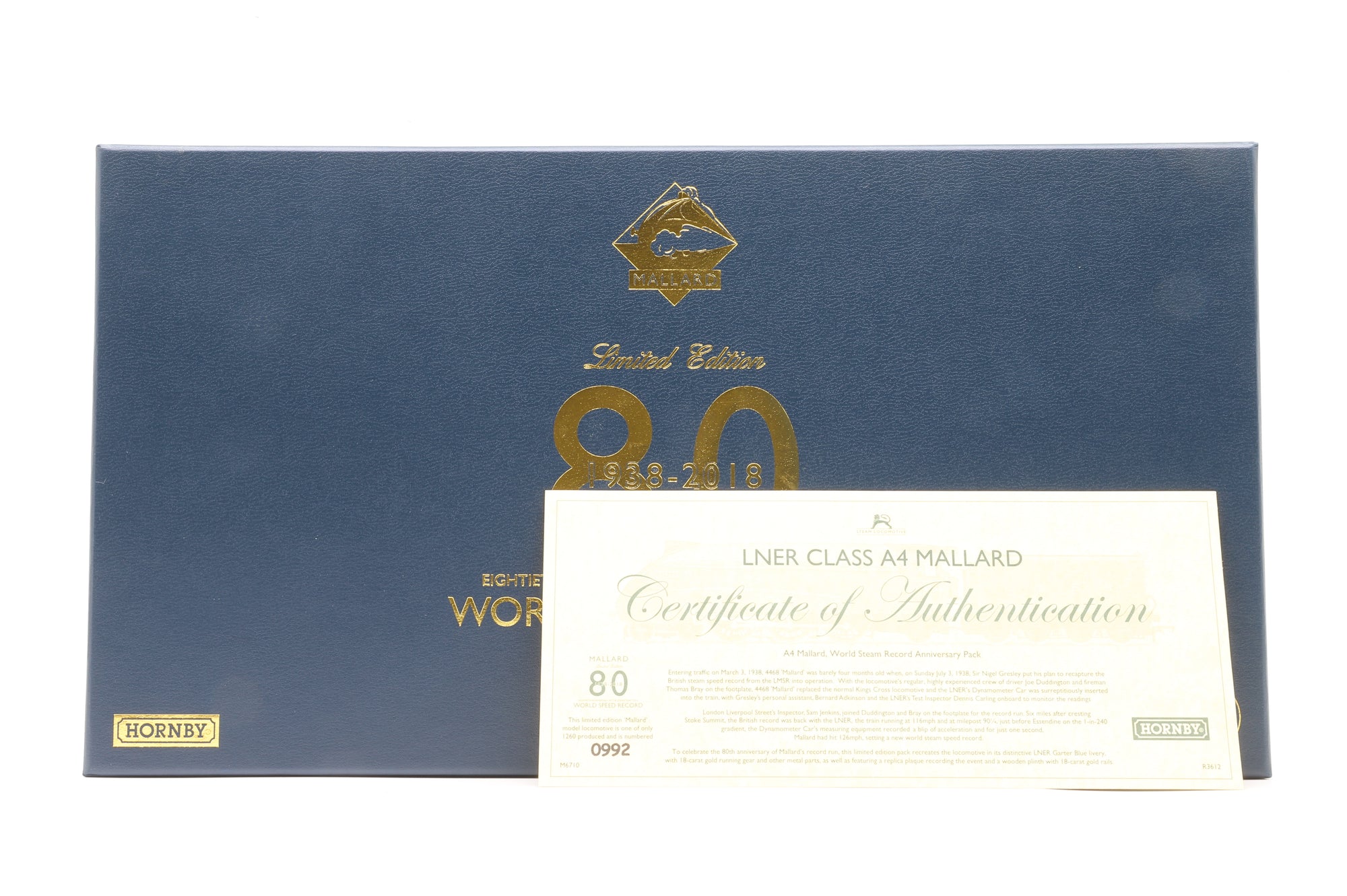 Hornby OO R3612 Class A4 4468 'Mallard' – 80th Anniversary of World Steam Record Pack