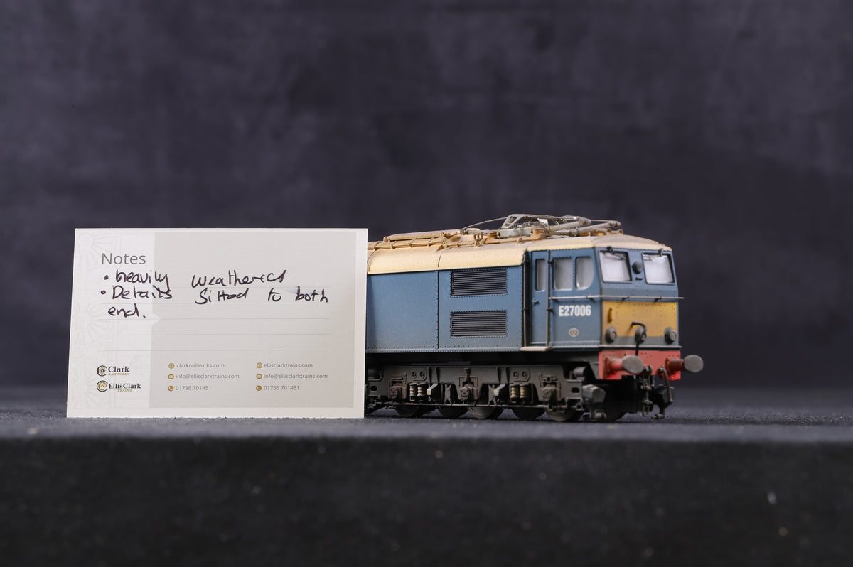 Heljan OO 77061 EM2 &#39;27006&#39; Electric Blue With Half Yellow Panels, Weathered