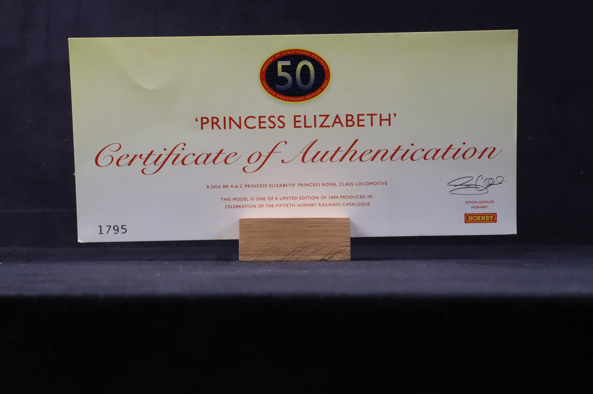 Hornby OO R2426 Princess Royal Class &#39;46201&#39; &#39;Princess Elizabeth&#39; BR Black E/C Ltd Ed 1795/ 2004