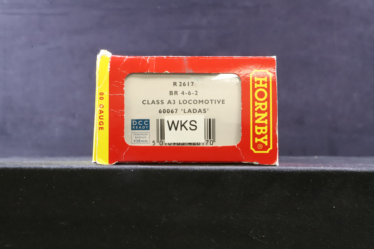 WORKSHOP Hornby OO R2617 Class A3 60067 &#39;Ladas&#39; in Lined BR Green w/ Early Crests - Non Runner