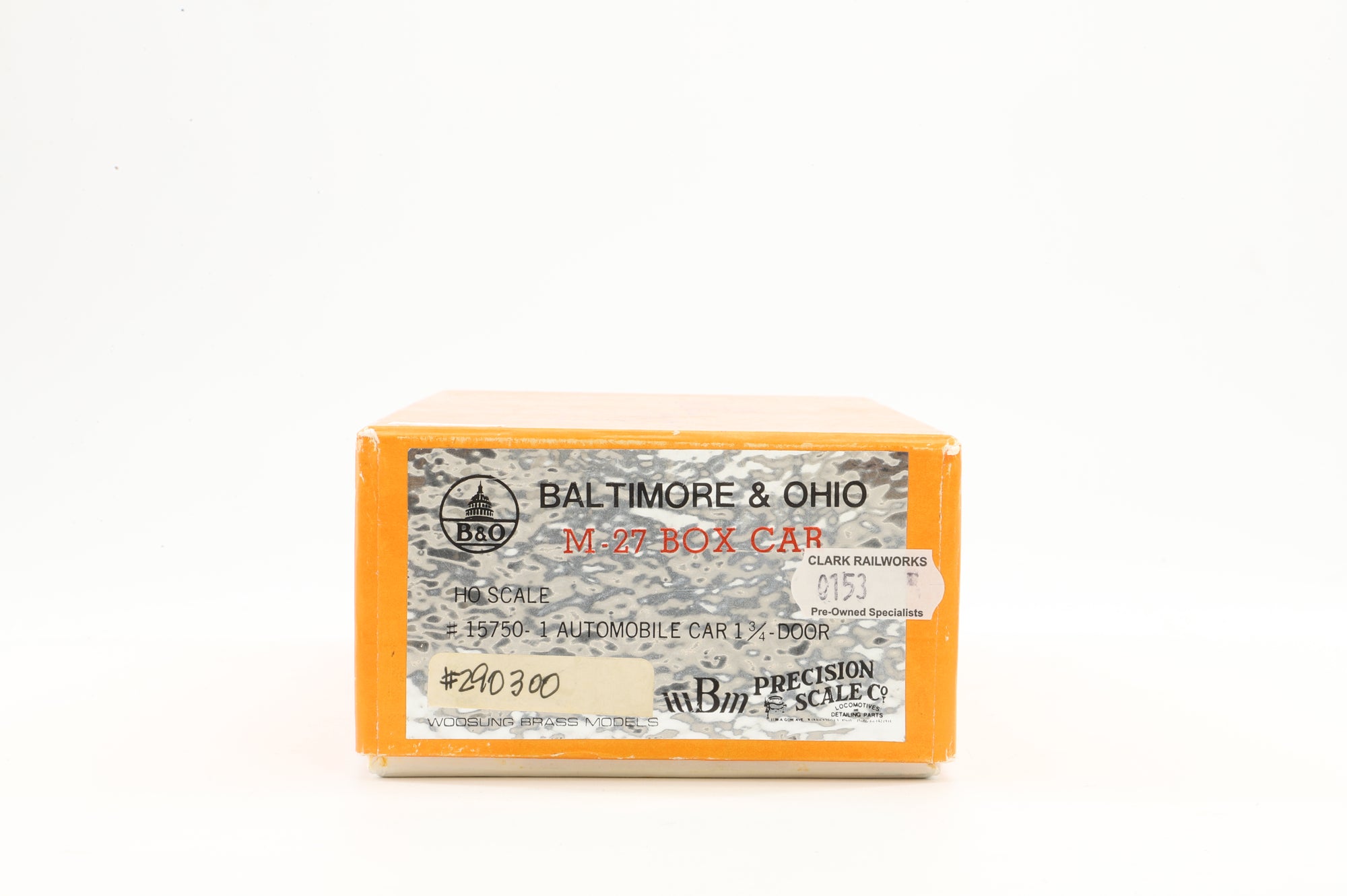 Precision Scale HO Brass 15750-1 Box Car Auto B&O Class M27 '290300'