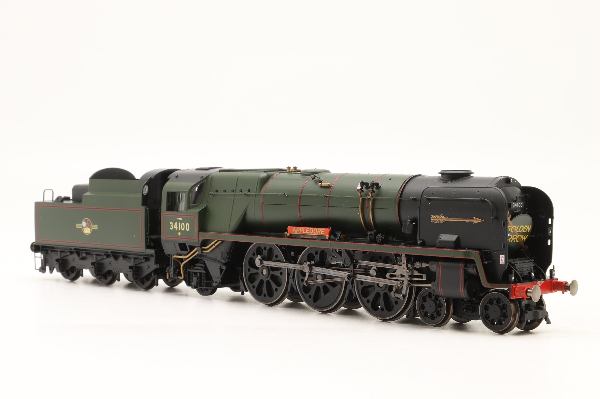 Hornby OO R3400 Golden Arrow Last Steam Run Train Pack Rebuilt West Country '34100' 'Appledore' BR Green & 3 Pullman Coaches
