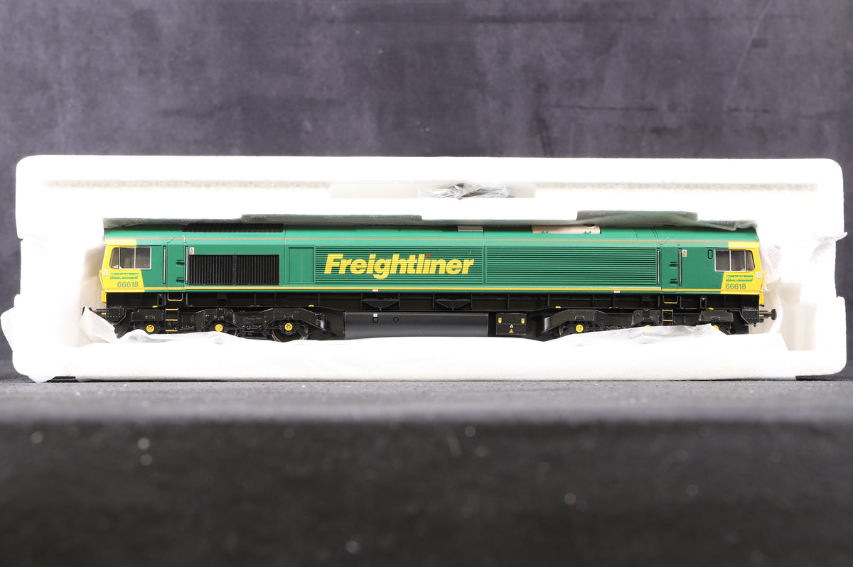 Bachmann OO 32-726Y Class 66/6 Locomotive &#39;66618&#39; &#39;Railways Illustrate&#39; Freightliner Ltd Ed 355/ 504