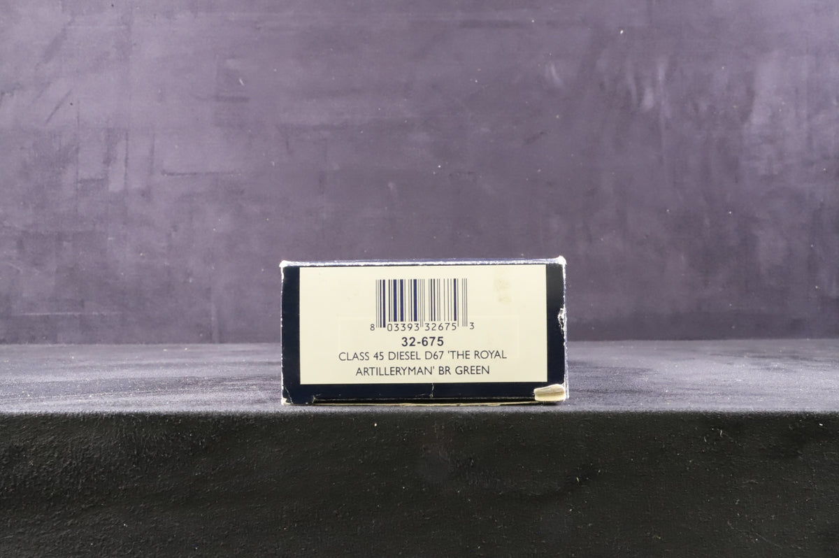 Bachmann OO 32-675 Class 45 Diesel &#39;D67&#39; &#39;The Royal Artilleryman&#39; BR Green L/C