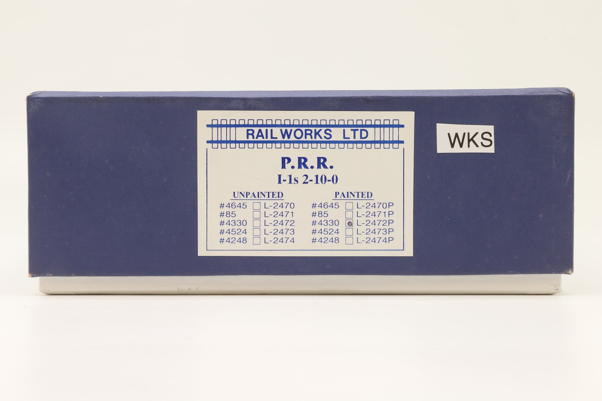 WORKSHOP Railworks Ltd HO L-2472P '4330' P.R.R. 1-1s 2-10-0, Factory Painted Brass
