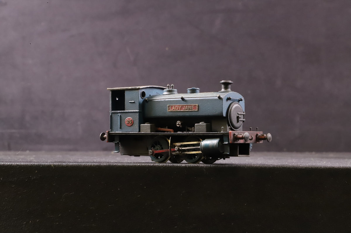 WORKSHOP DJH OO Kit Andrew Barclay 0-4-0T No.24 &#39;Lady Jane&#39; in Blue/Red - Weathered