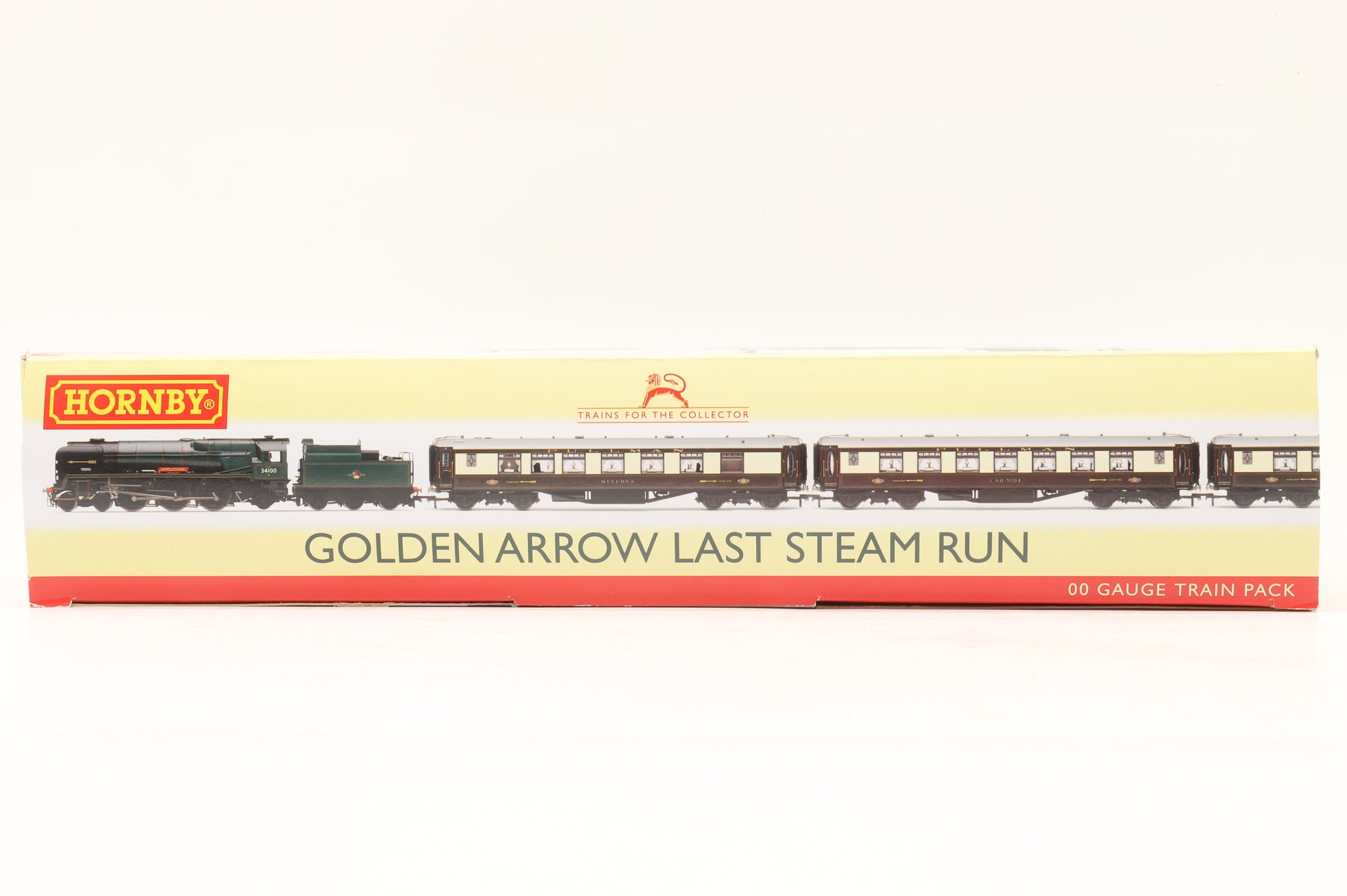 Hornby OO R3400 Golden Arrow Last Steam Run Train Pack Rebuilt West Country '34100' 'Appledore' BR Green & 3 Pullman Coaches