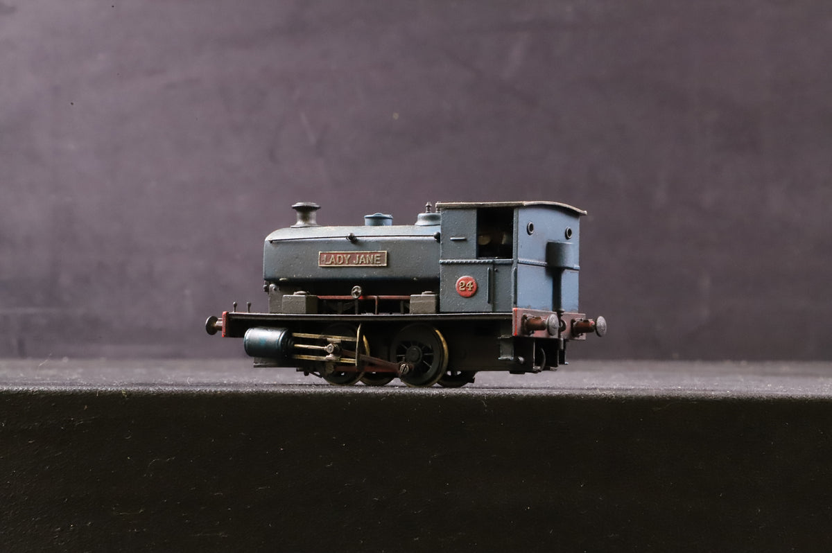 WORKSHOP DJH OO Kit Andrew Barclay 0-4-0T No.24 &#39;Lady Jane&#39; in Blue/Red - Weathered