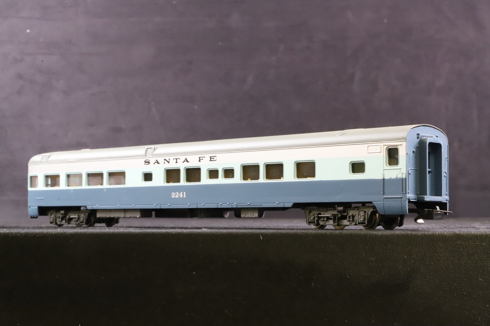 Rivarossi HO Rake of 3 Blue/Grey Santa Fe Coaches, Inc. 2635 & 2 x 2634