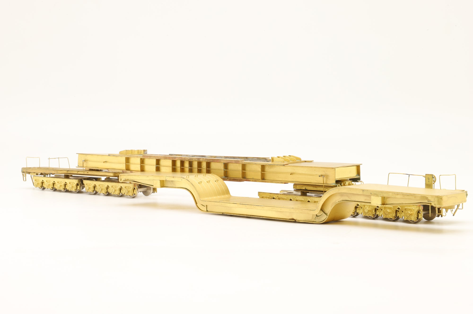 Alco HO Brass X-106 FW-1 & FD-2 Dep. Centre-Well Thru Flat Car Unpainted
