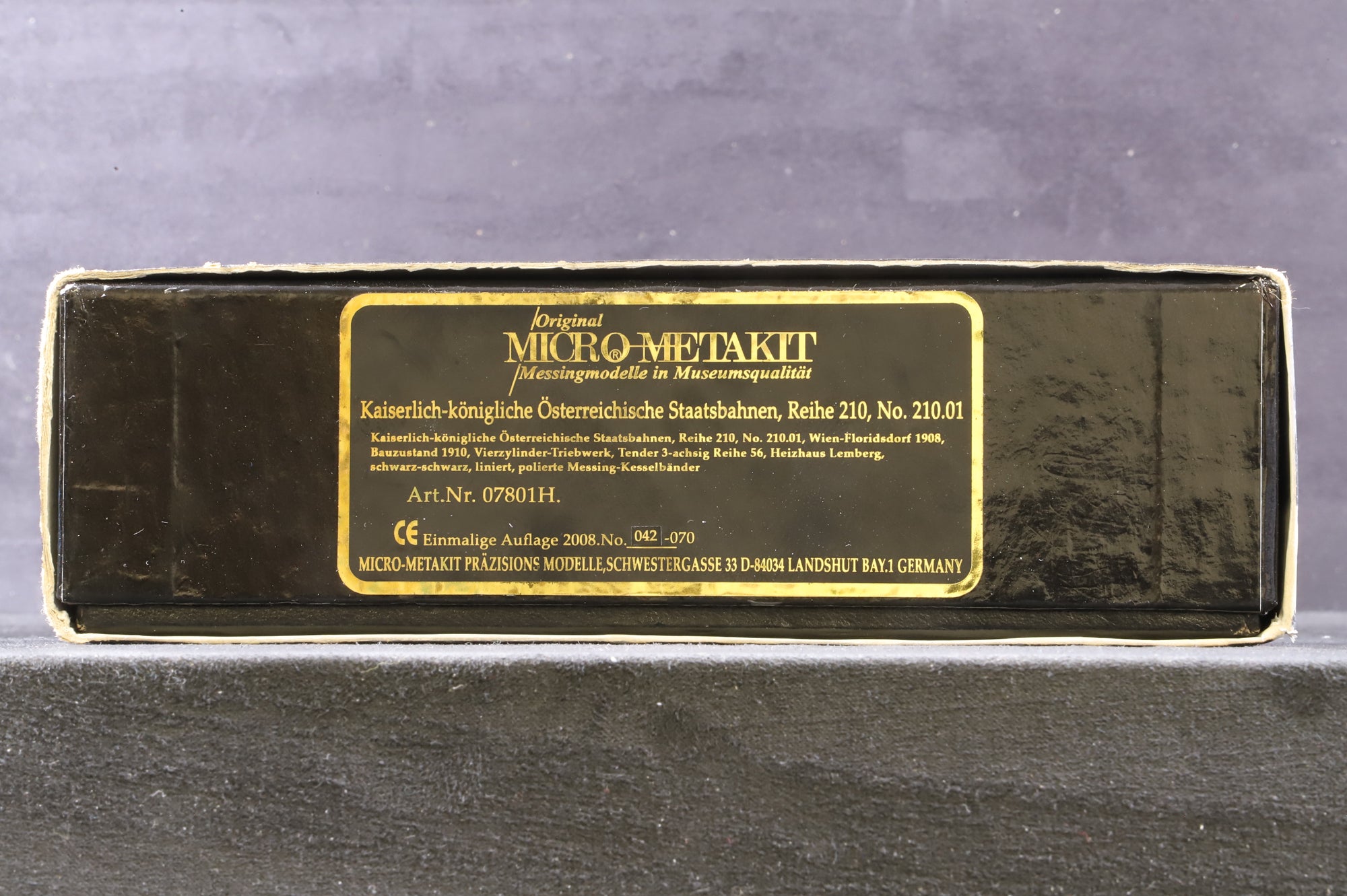 Micro-Metakit HO Brass 07810H Royal Austrian Class 210 black Livery with Gold Boiler Bands Ltd Ed. 42/70