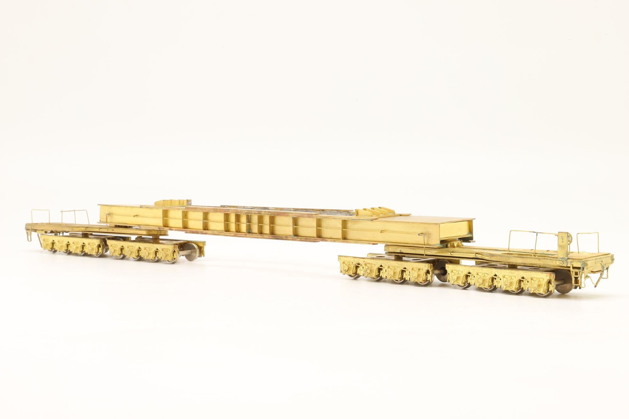 Alco HO Brass X-106 FW-1 & FD-2 Dep. Centre-Well Thru Flat Car Unpainted