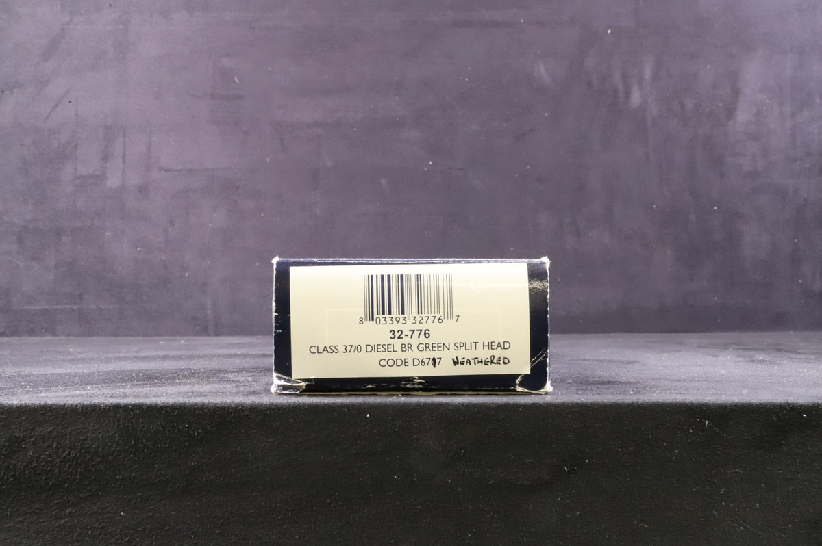 Bachmann OO 32-776 Class 37/0 Diesel &#39;D6717&#39; BR Green Split Head Code Weathered