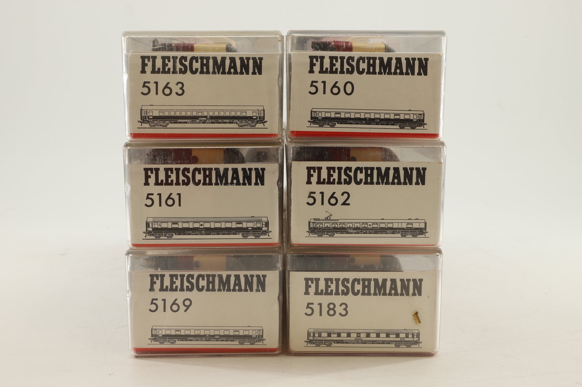 Fleischmann HO Rake of 6 DB Red/Cream Coaches