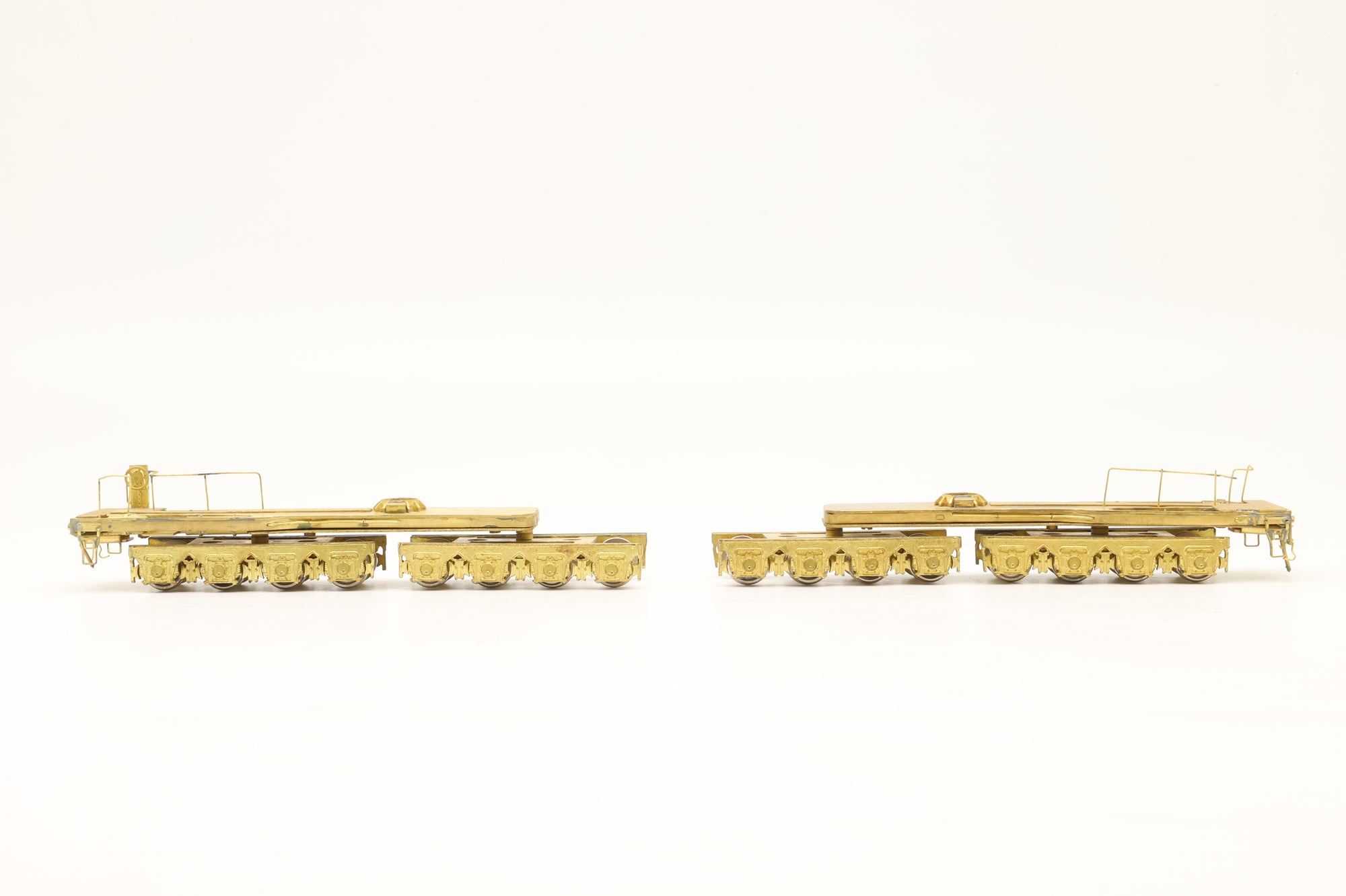 Alco HO Brass X-106 FW-1 & FD-2 Dep. Centre-Well Thru Flat Car Unpainted
