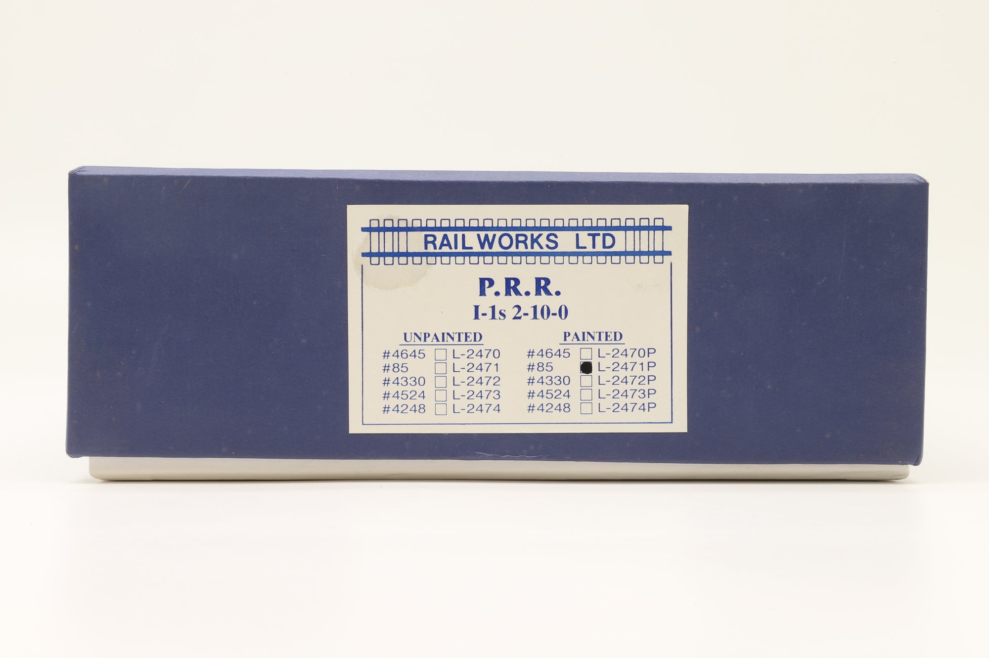 Railworks Ltd HO P.R.R 1-1s 2-10-0 P.R.R L-2471P #85, Factory Painted Brass