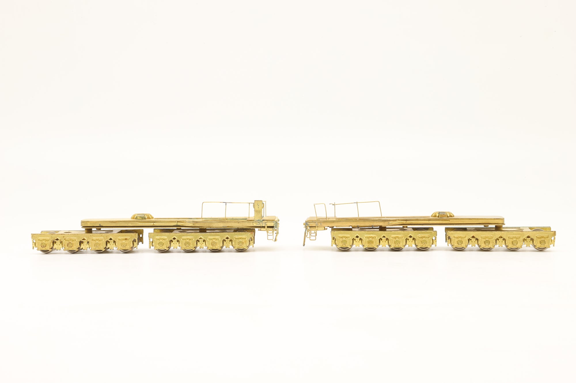 Alco HO Brass X-106 FW-1 & FD-2 Dep. Centre-Well Thru Flat Car Unpainted