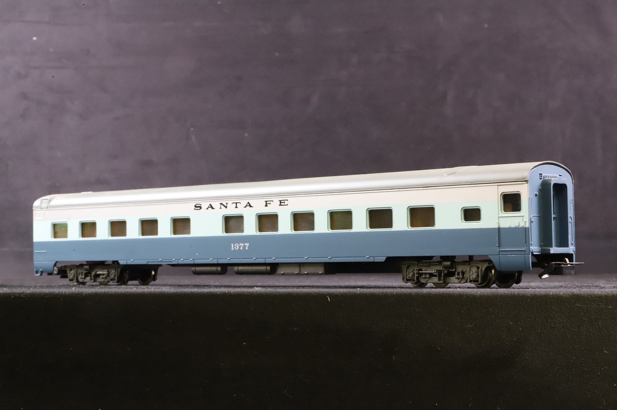 Rivarossi HO Rake of 3 Blue/Grey Santa Fe Coaches, Inc. 2635 & 2 x 2634