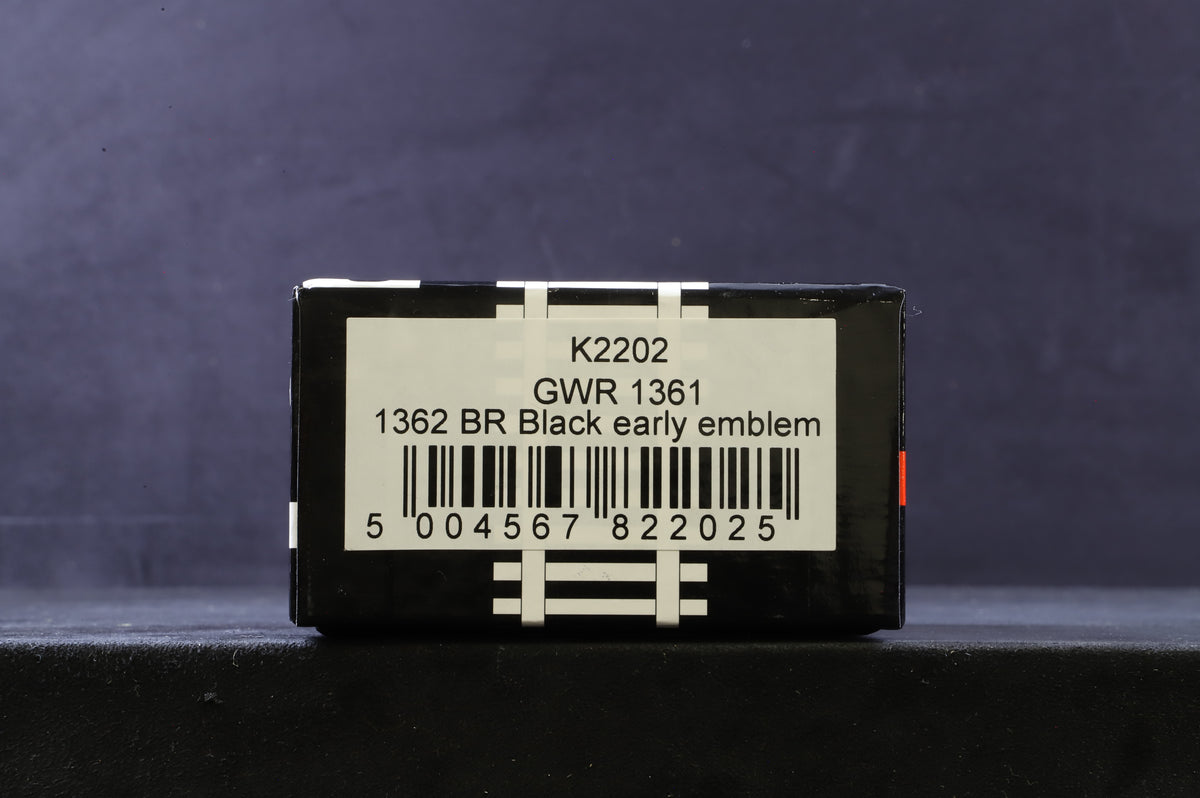 KMRC OO K2202 GWR 1361 Tank No.1362 in BR Black w/ Early Emblem