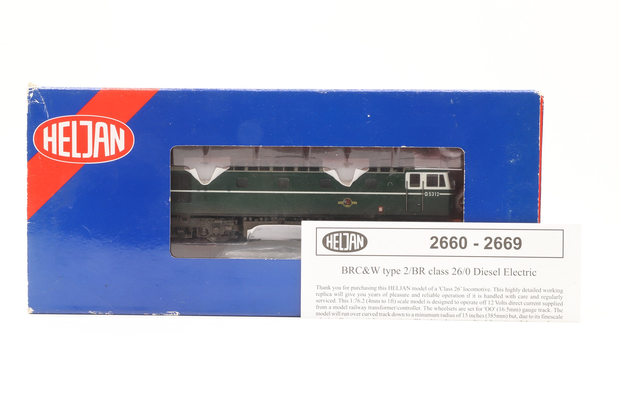 WORKSHOP Heljan OO 2665 Class 26/0 'D5312' BR Green Weathered DCC Fitted Non Runner