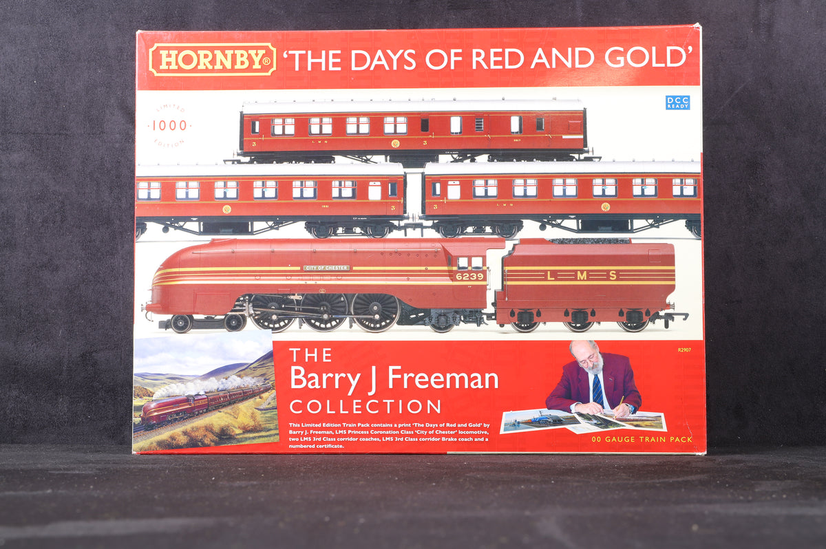 Hornby OO R2907 &#39;Days Of Red and Gold&#39; train pack with Coronation class 6239 &#39;City of Chester&#39; in and 3 LMS coaches Limited Edition 331/1000