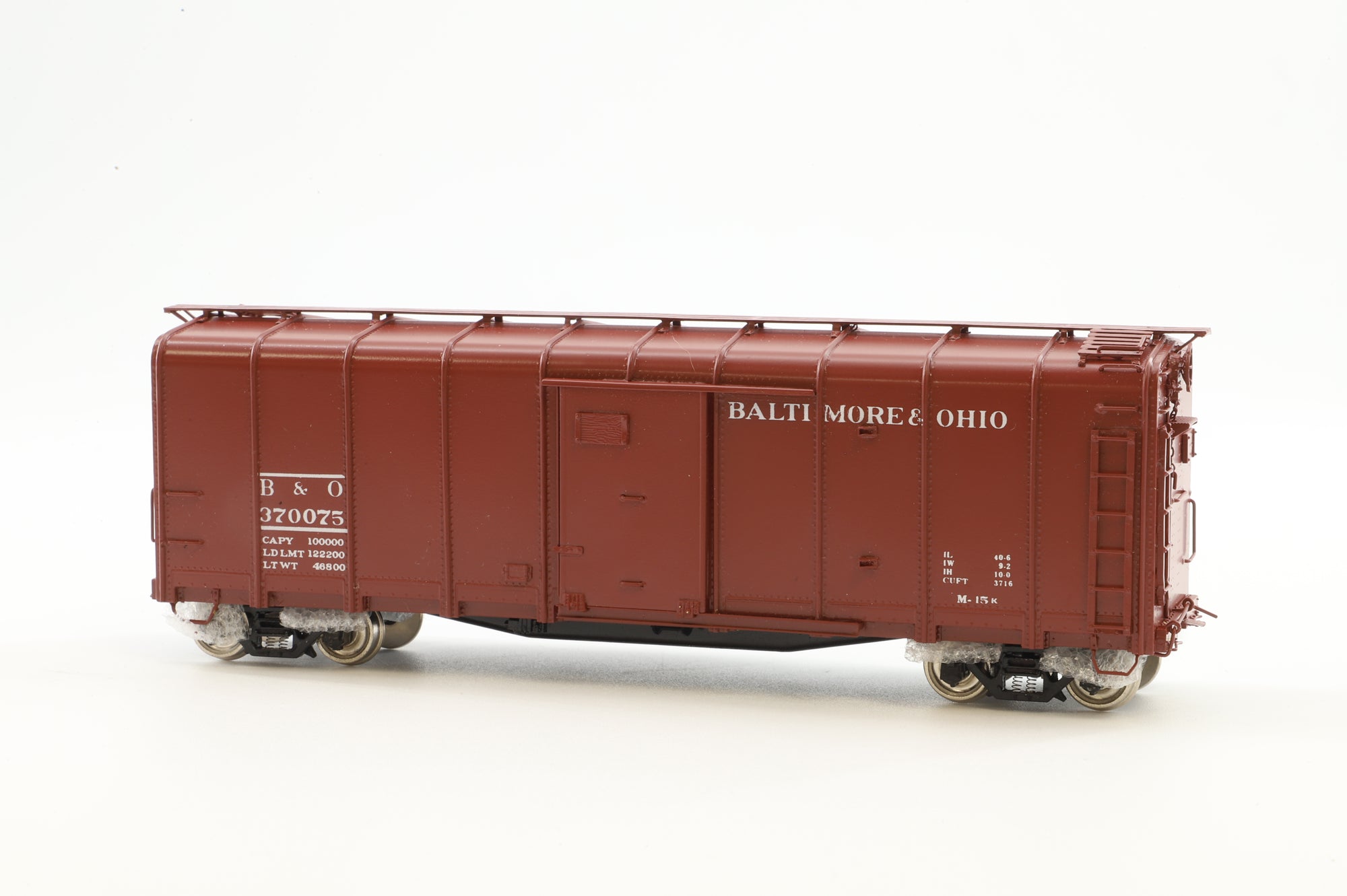 Precision Models HO Brass 15734.1 Box car B&O Class M15K Round Roof '370075'