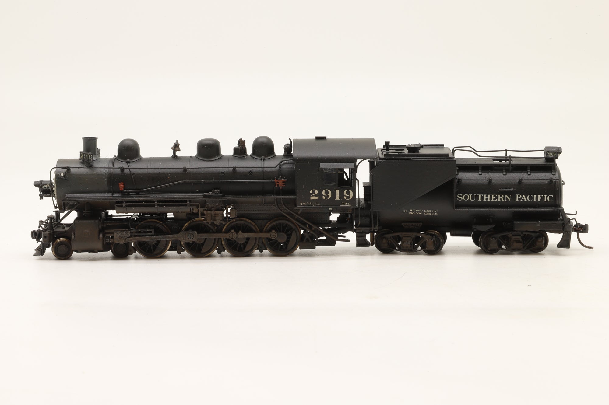 WORKSHOP Westside Model Co. HO Brass TW8 4-8-0 #2919 in SP Black – Non-Runner