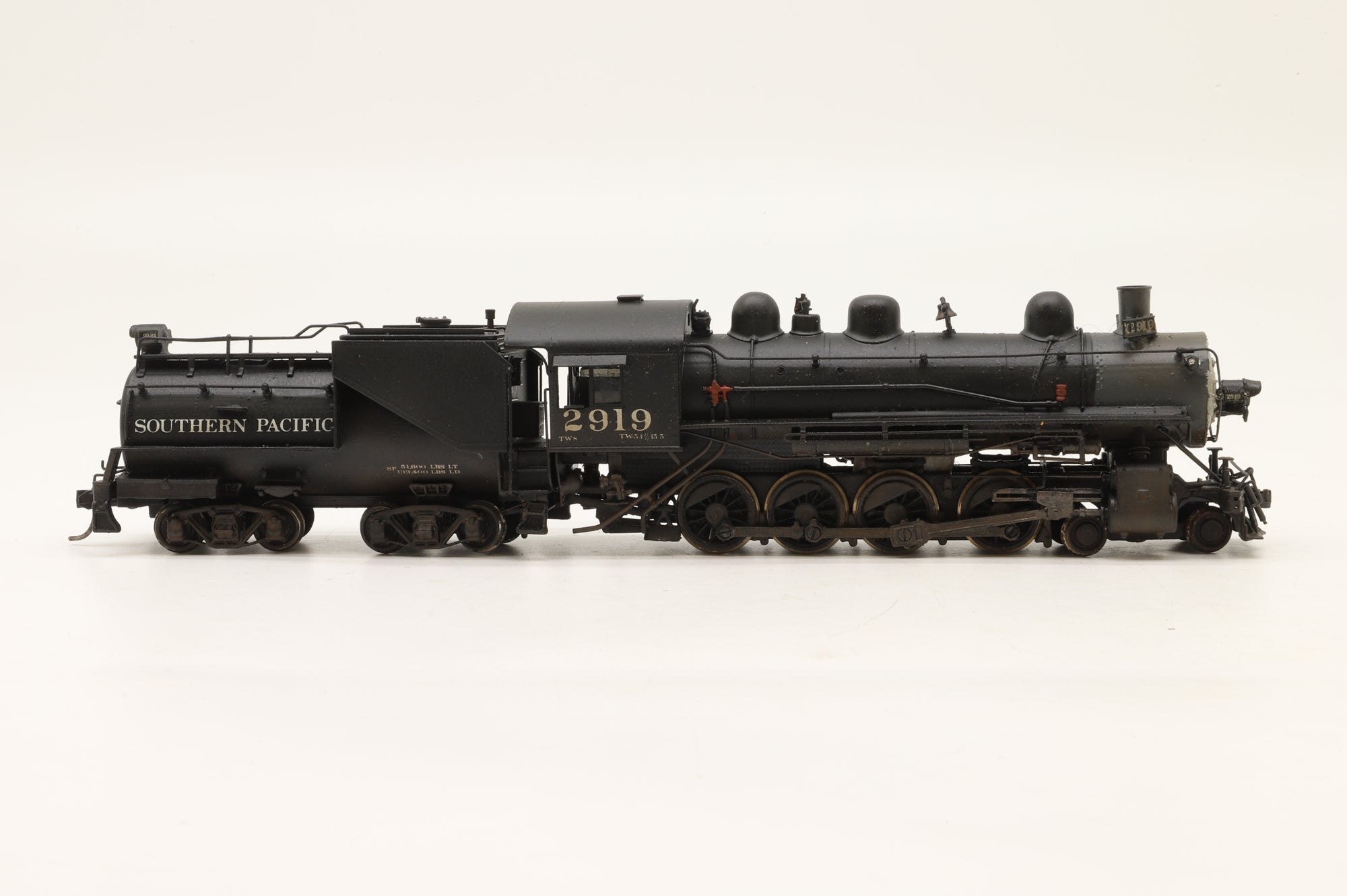 WORKSHOP Westside Model Co. HO Brass TW8 4-8-0 #2919 in SP Black – Non-Runner