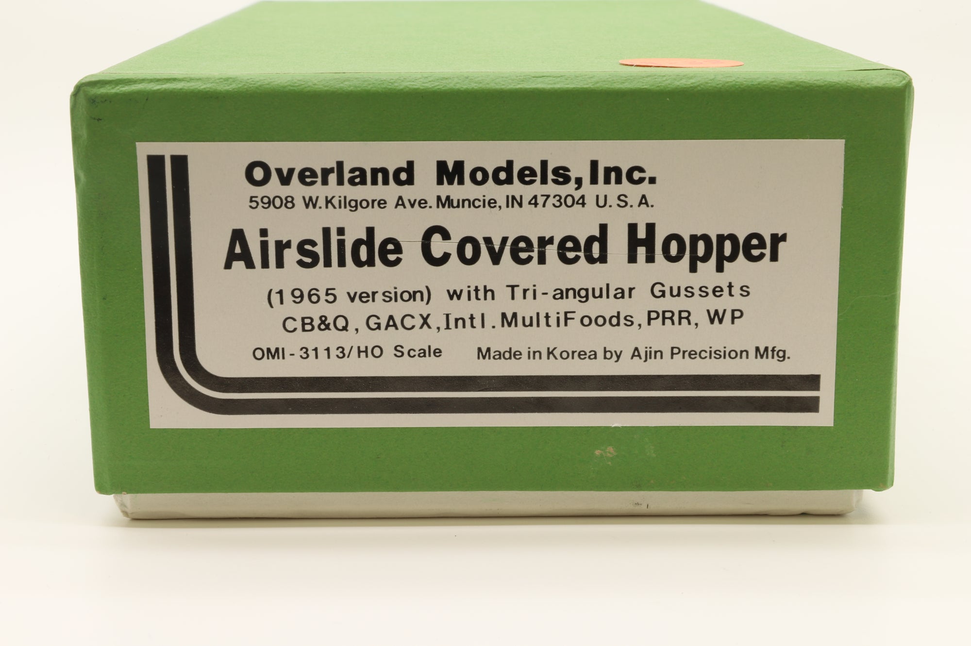 Overland Models HO Brass 3113 Airslide Covered Hopper (1965 Variant) Unpainted
