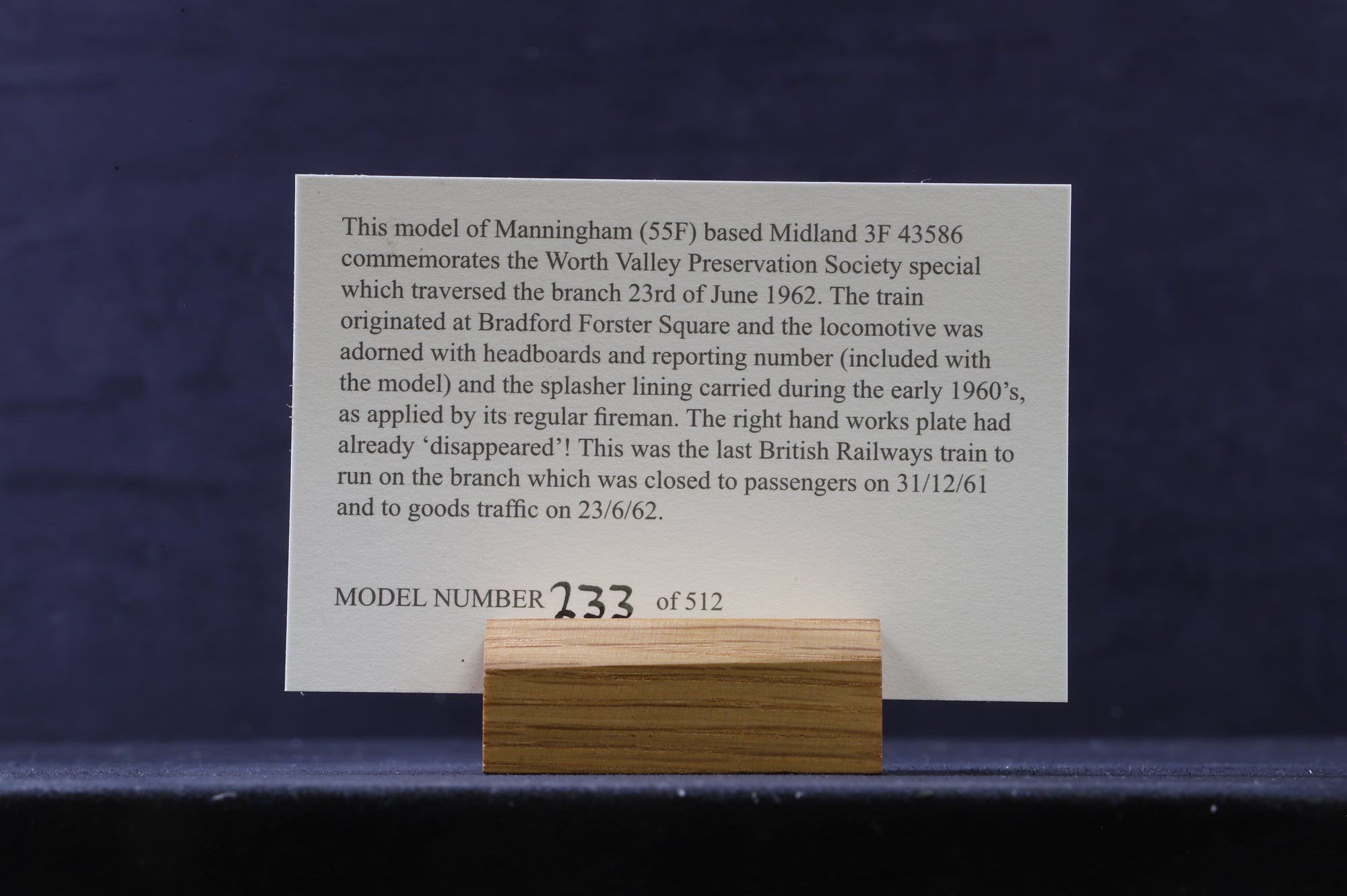 Bachmann OO 31-625Z Class 3F 43586 in Lined BR Black w/ Late Crests