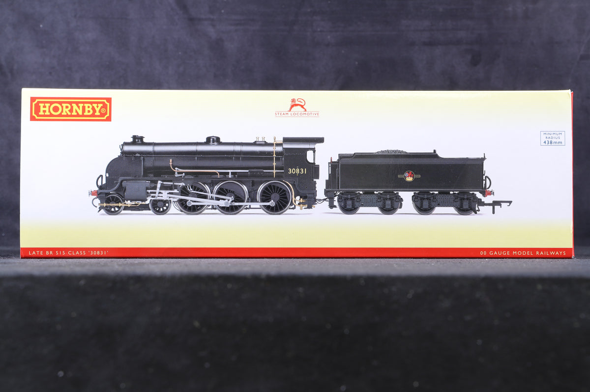 Hornby OO R3413 S15 Class Steam Locomotive &#39;30831&#39; BR Plain Black L/C