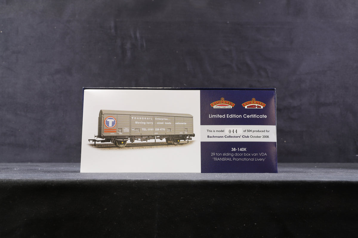 Bachmann OO 38-140K 29T Sliding Door Box Van VDA &#39;Transrail Promotion Livery&#39;, Bachmann Collectors&#39; Club