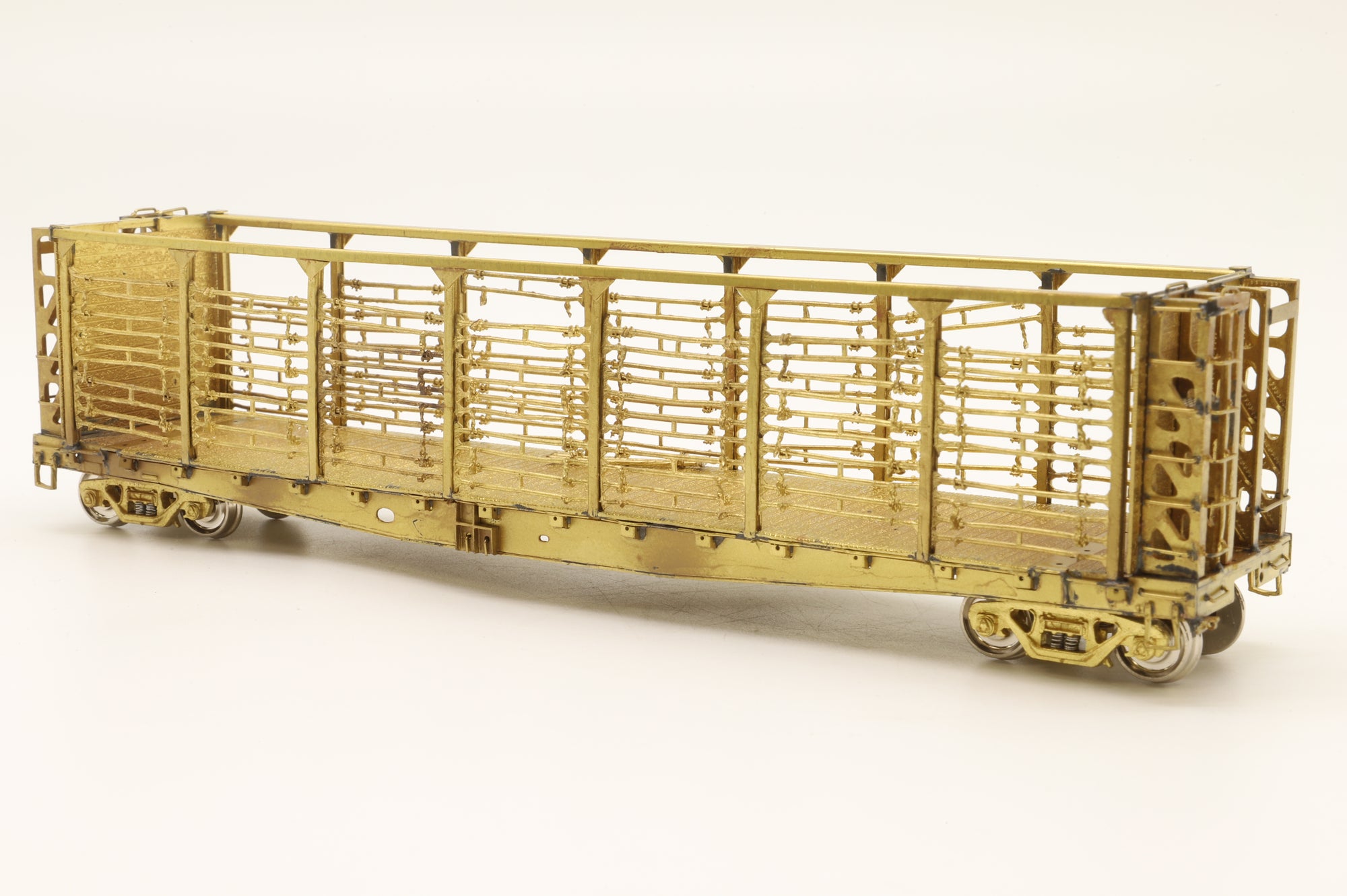 Overland Models HO Brass 3022 UP Tie Car F-70-1 w/ Movable Bar Assemblies on Sides Unpainted