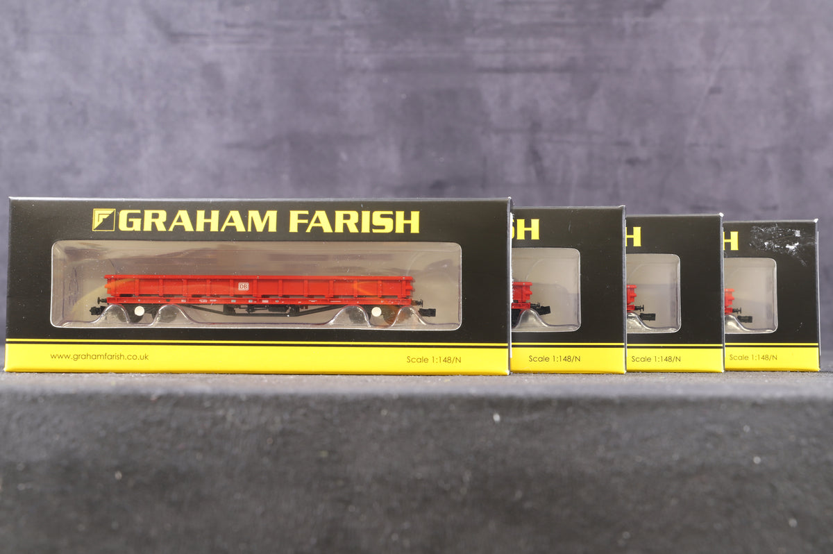 Graham Farish N 377-615 Rake of 4 MXA Lobster&#39; Bogie Open Wagons