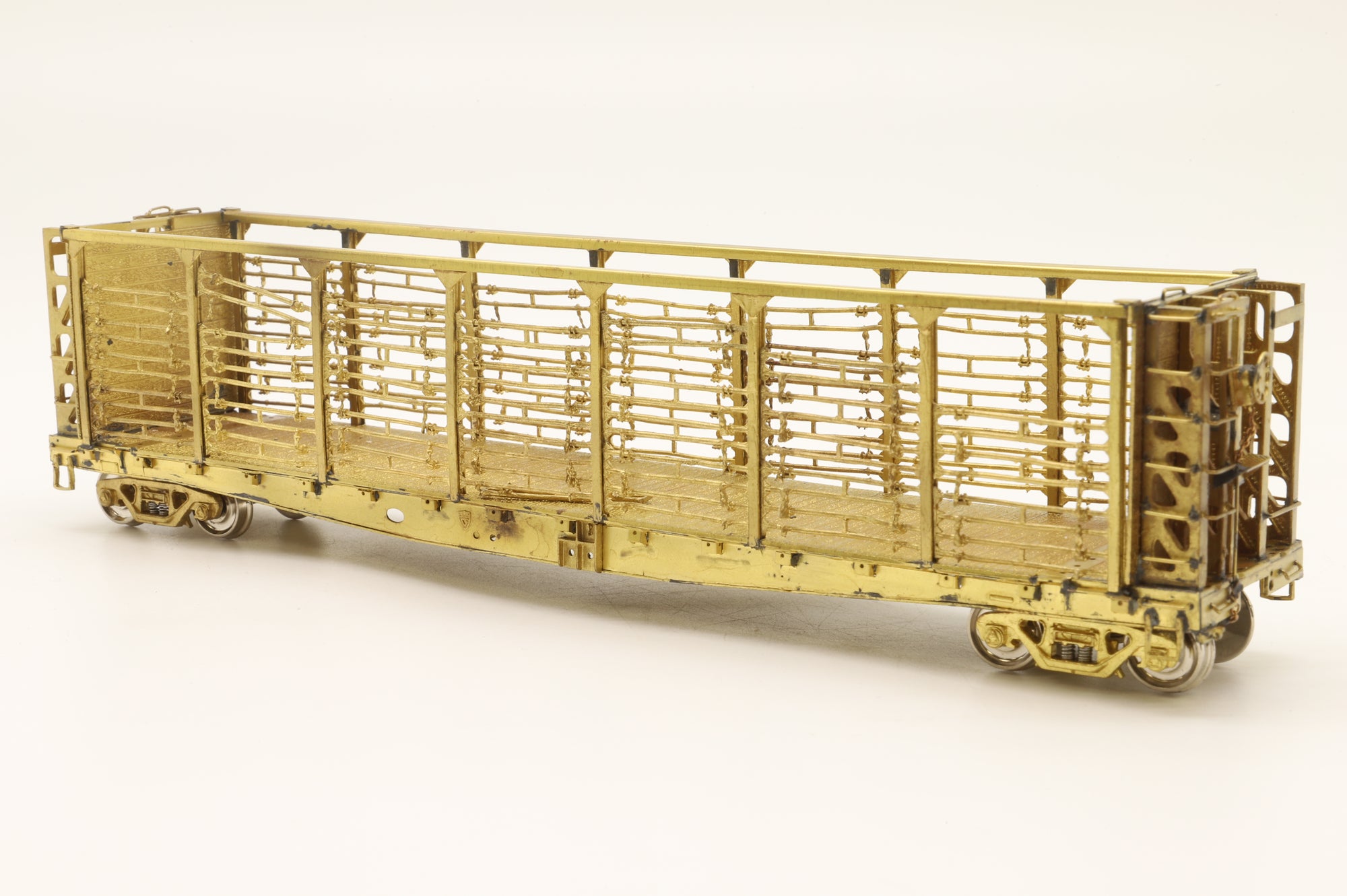 Overland Models HO Brass 3022 UP Tie Car F-70-1 w/ Movable Bar Assemblies on Sides Unpainted