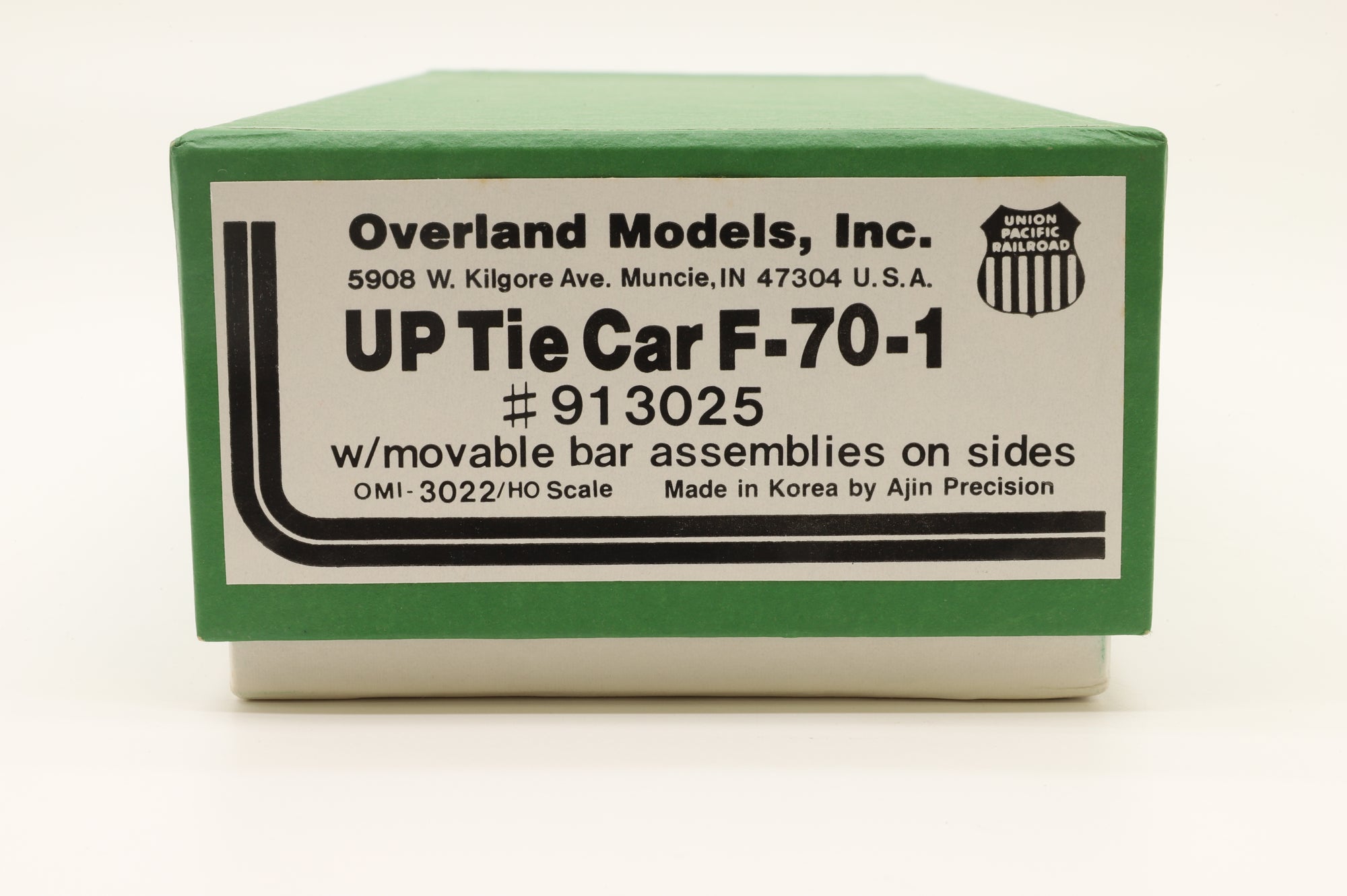 Overland Models HO Brass 3022 UP Tie Car F-70-1 w/ Movable Bar Assemblies on Sides Unpainted