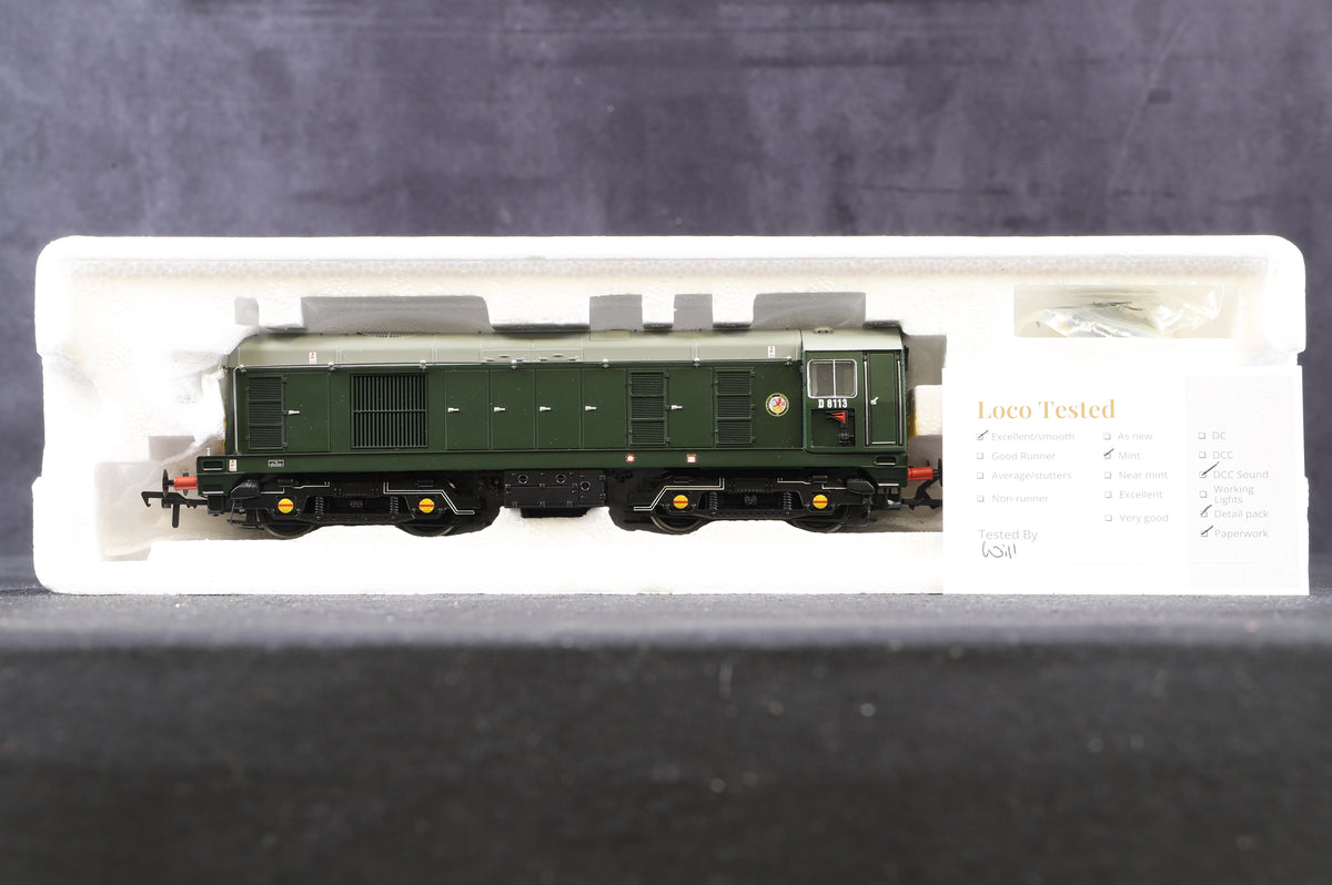 Bachmann OO 32-040DS Class 20 Diesel &#39;D8113&#39; BR Green With Discs/ Tablet Catcher, DCC Sound