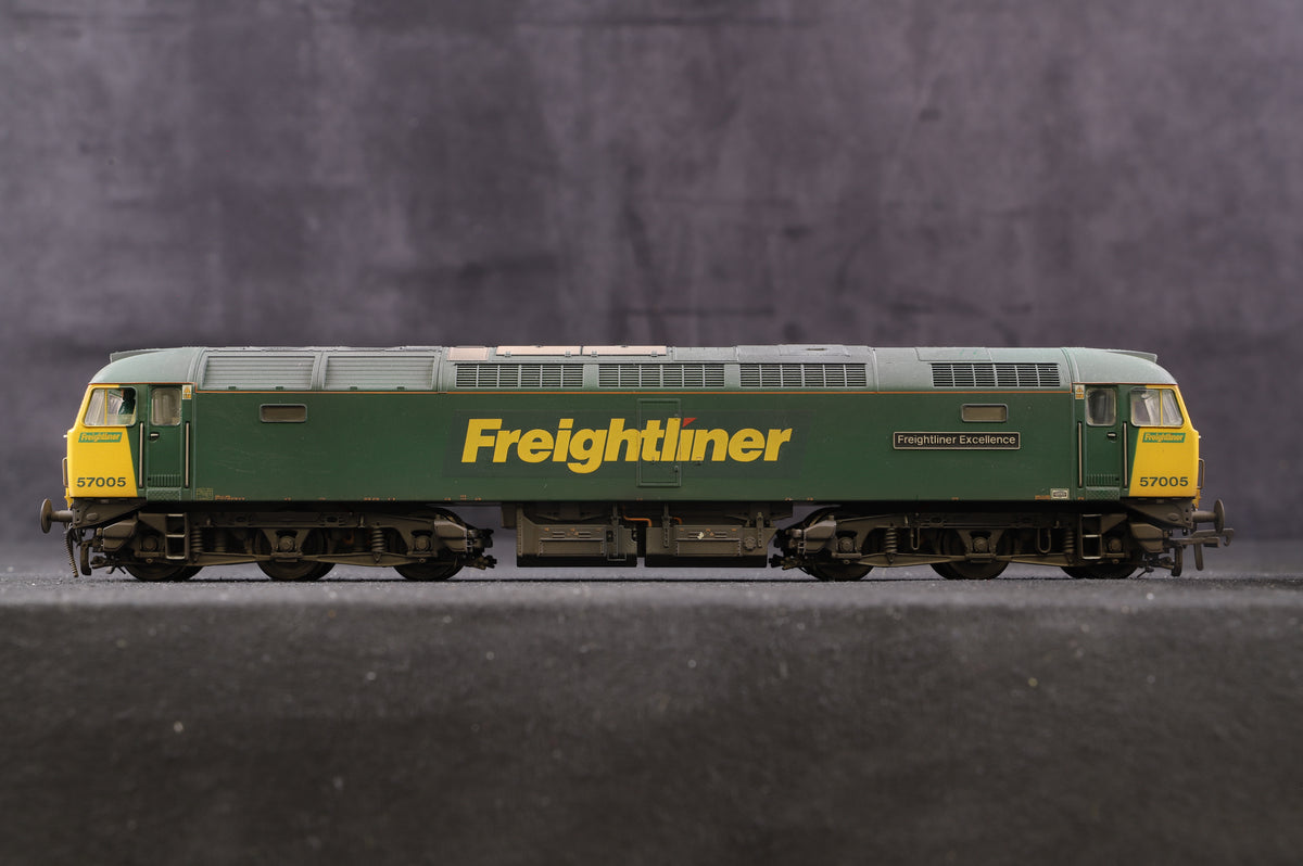 Bachmann OO Class 57 &#39;57005&#39; &#39;Freightliner Excellence&#39; Freightliner Weathered, Renamed &amp; Renumbered