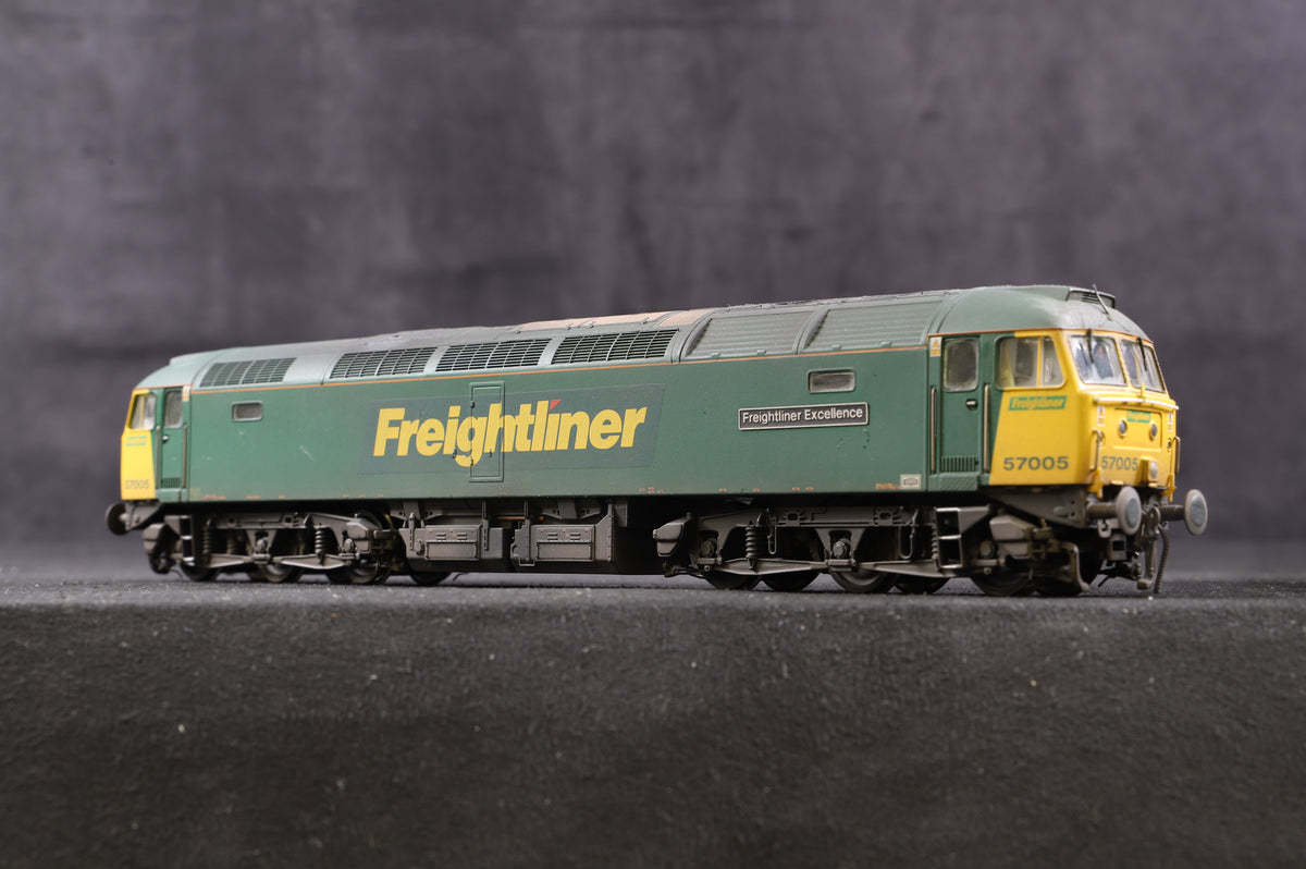 Bachmann OO Class 57 &#39;57005&#39; &#39;Freightliner Excellence&#39; Freightliner Weathered, Renamed &amp; Renumbered