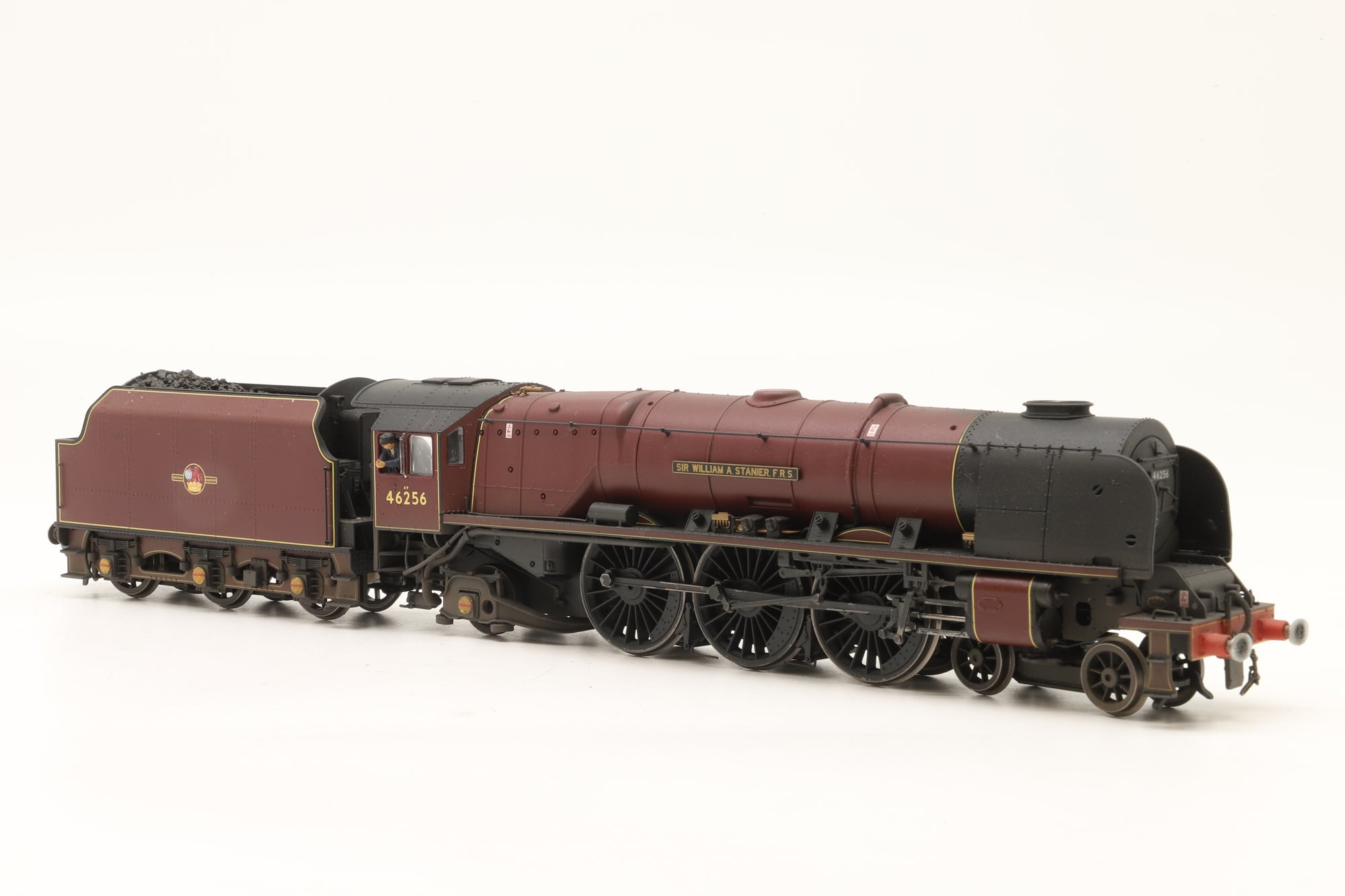 Hornby OO R3555 Princess Coronation Class '46256' 'Sir William A. Stanier F. R. S' BR Lined Maroon L/C Weathered DCC Sound