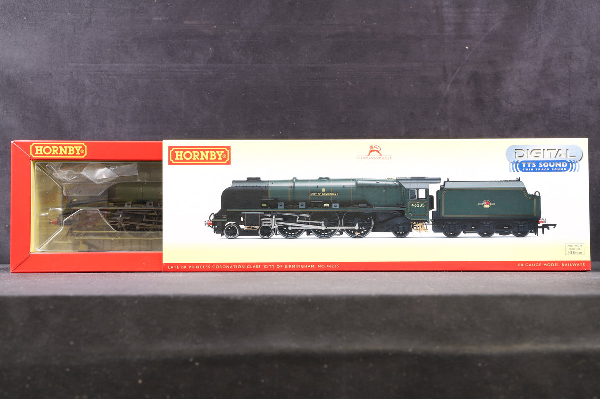 Hornby OO R3509TTS Princess Coronation Class &#39;City Of Birmingham&#39; &#39;46235&#39; BR Green L/C, DCC Sound