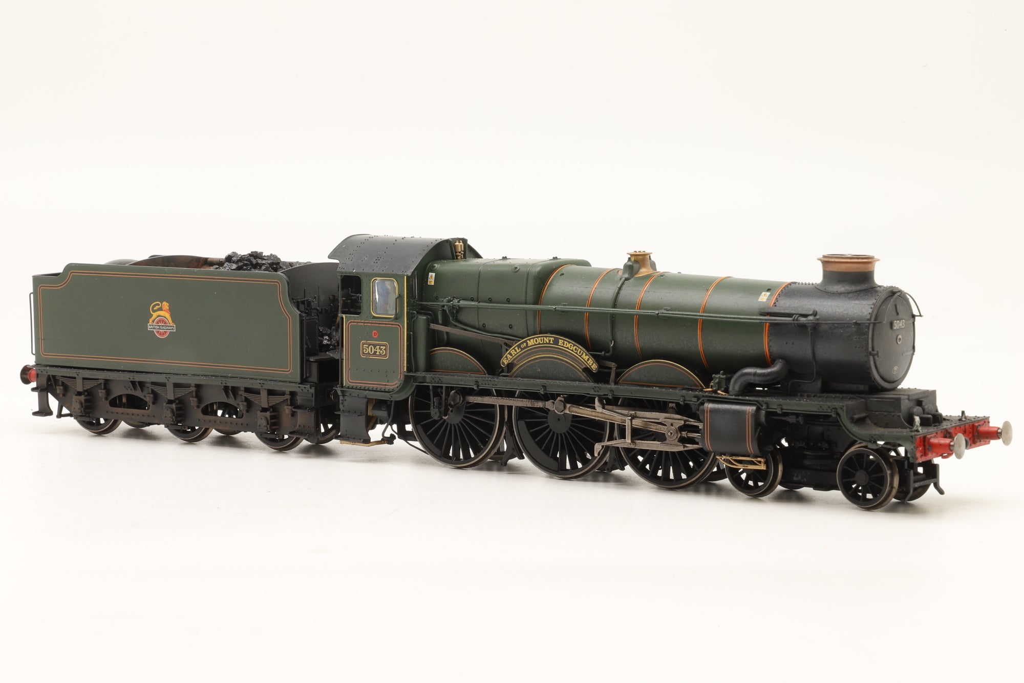 WORKSHOP Hornby OO R3301 Case Class '5043' 'Earl Of Mount Edgecumbe' BR Lined Green E/C Weathered DCC Sound
