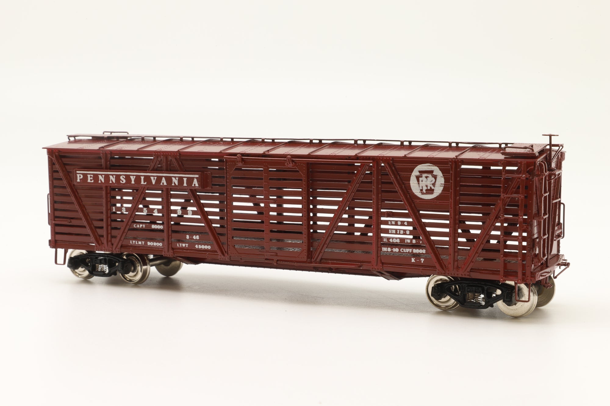 Iron Horse Models HO Brass 15594 K-7 Single Deck Stock Car #135499 in PRR Brown
