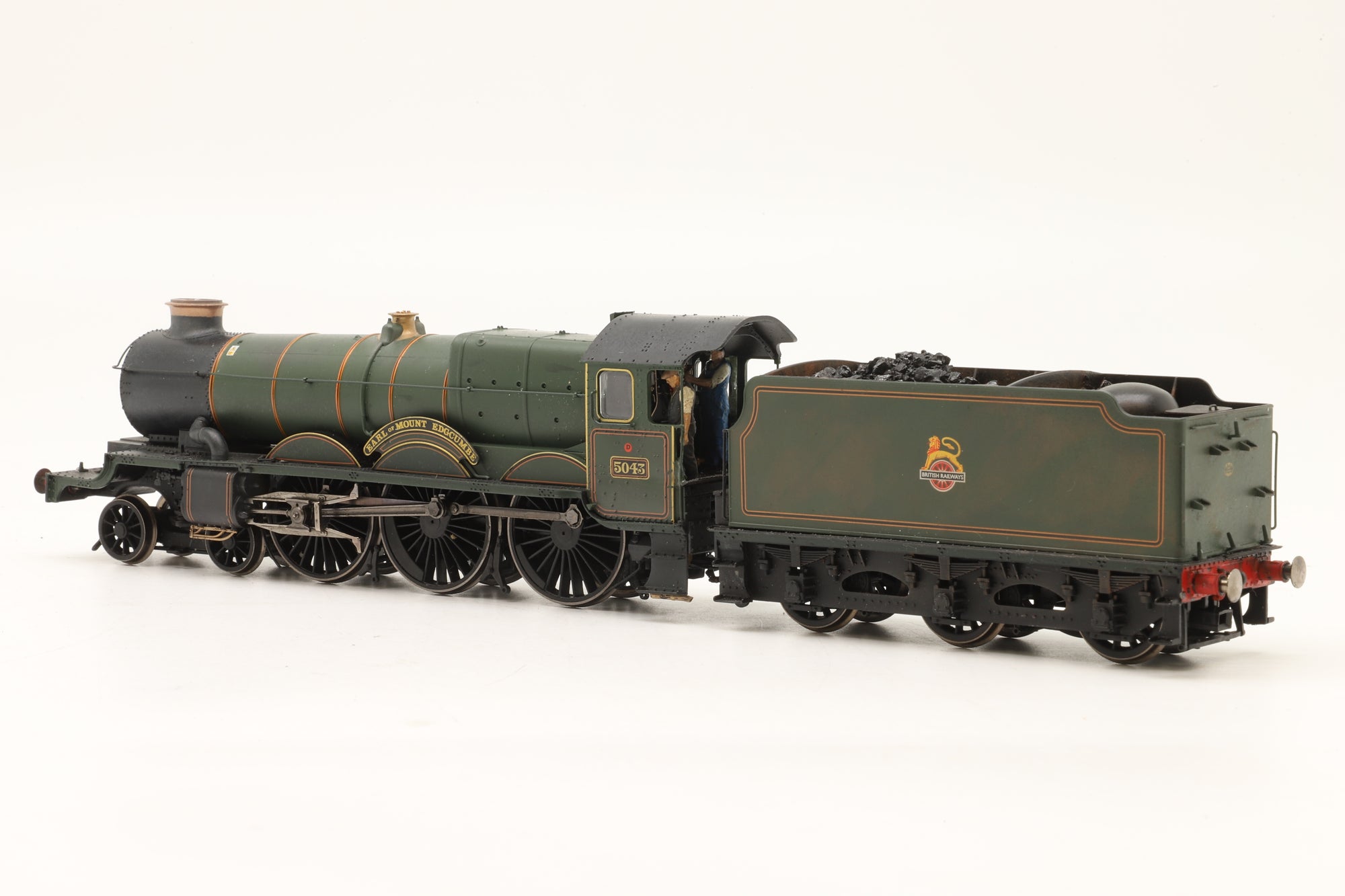 WORKSHOP Hornby OO R3301 Case Class '5043' 'Earl Of Mount Edgecumbe' BR Lined Green E/C Weathered DCC Sound