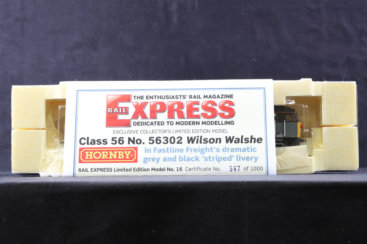 Hornby OO R2776 Class 56 &#39;56302&#39; Fastline Freight Ltd Ed 567/ 1000