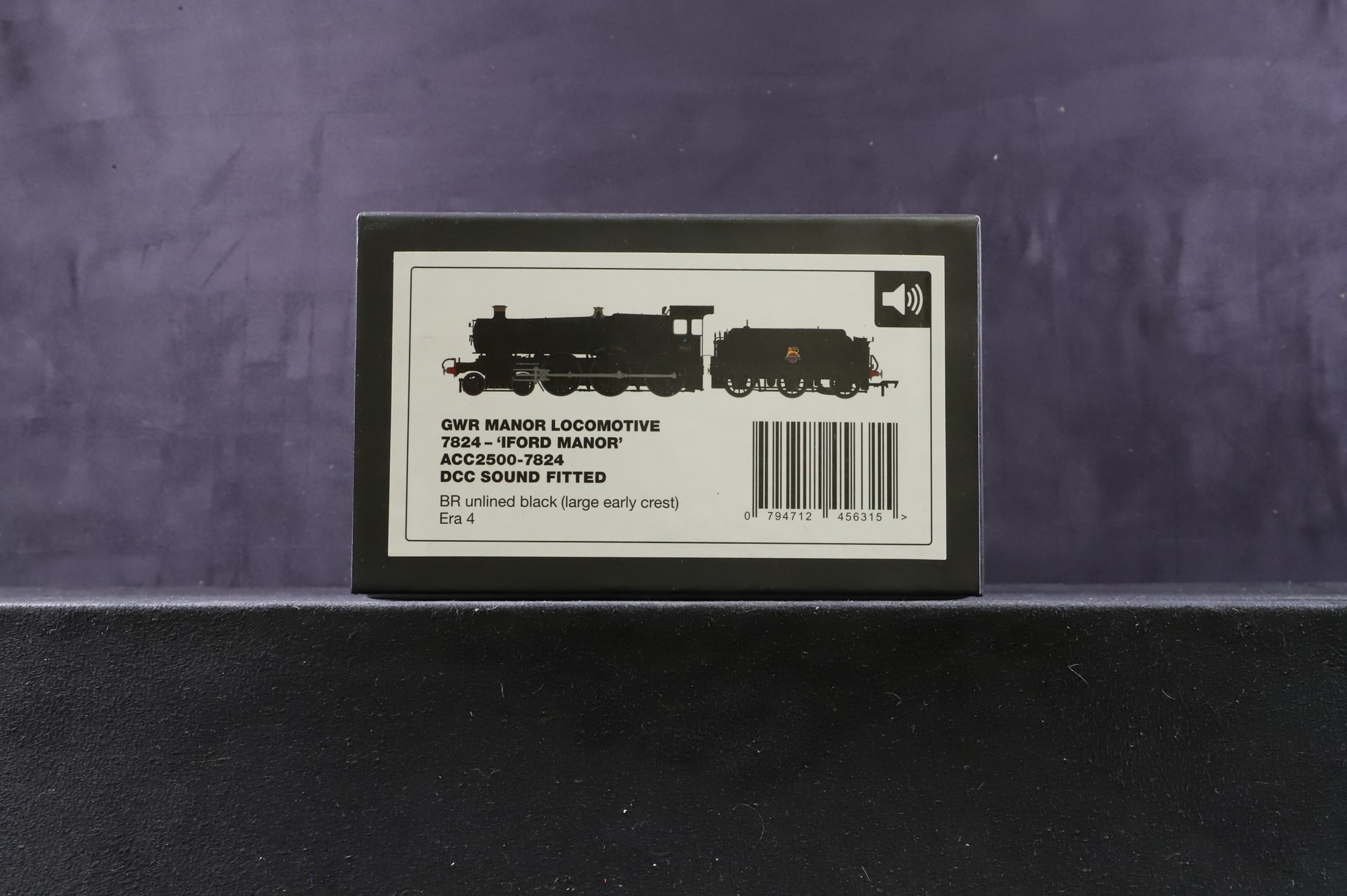 Accurascale OO ACC2500-7824 GWR Manor '7824' 'Iford Manor' BR Unlined Black (Large E/Crest) Era 4, DCC Sound