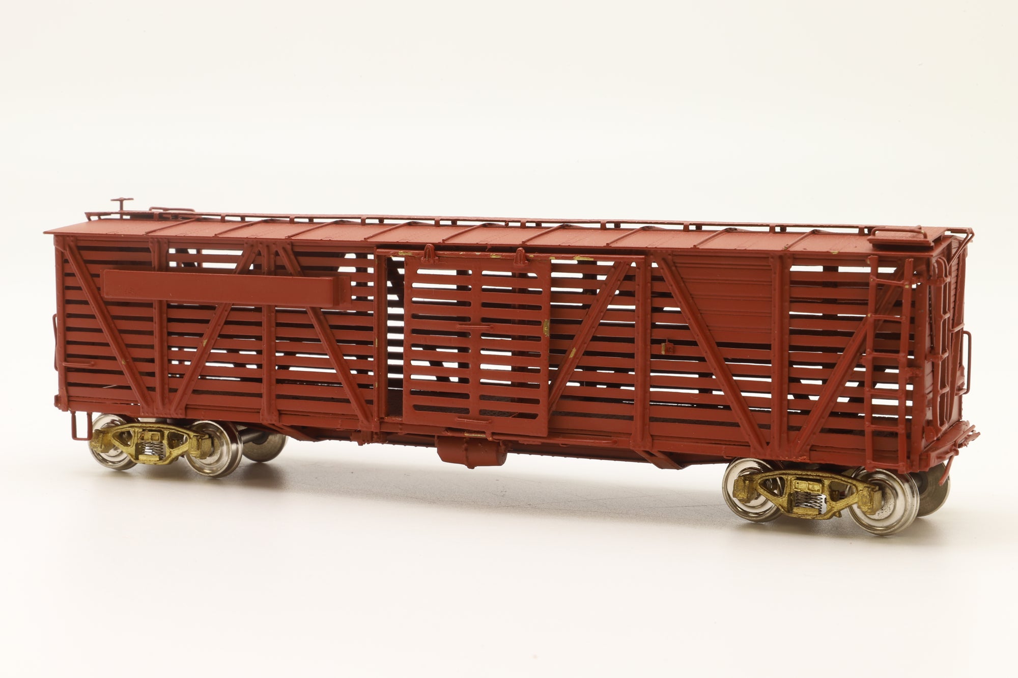Iron Horse Models HO Brass 15594 PRR K-7 Single Deck Stock Car in Plain Brown