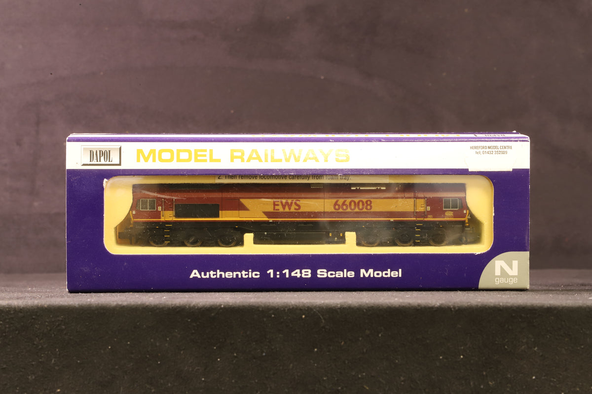 Dapol N gauge ND-027 Class 66 66008 in EWS Livery