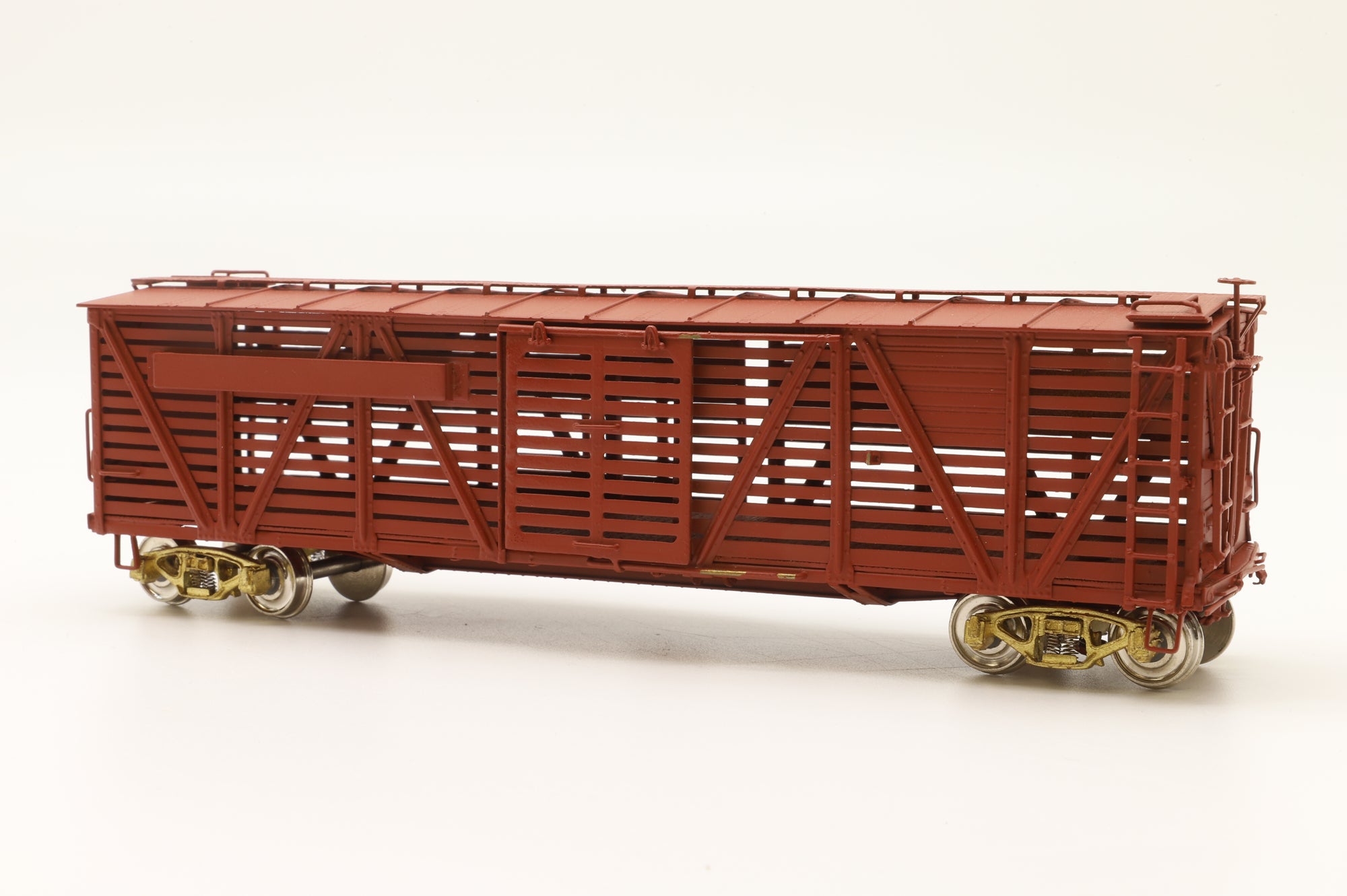 Iron Horse Models HO Brass 15594 PRR K-7 Single Deck Stock Car in Plain Brown